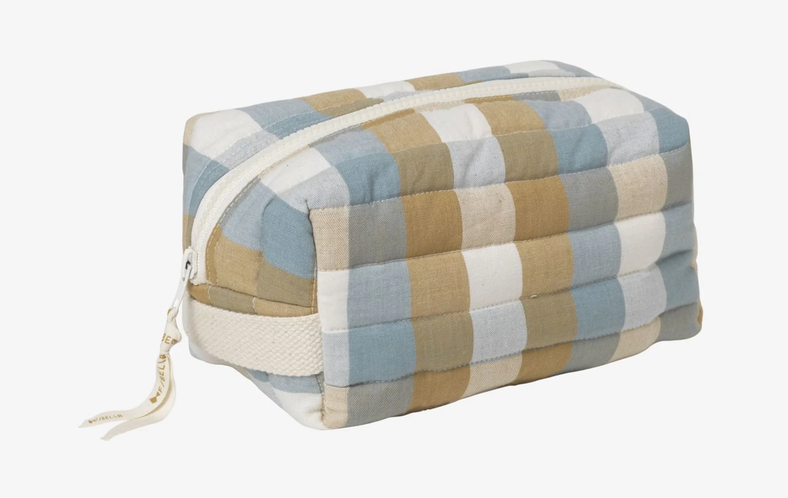 Trousse de toilette matelassée – Carreaux bleu cottage